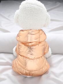 1pc Plush Pet Jumpsuit - Gold - View 4