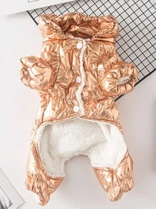 1pc Plush Pet Jumpsuit - Gold - View 5