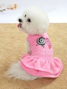 1入組狗狗卡通連衣裙 - 粉色 - 查看 1