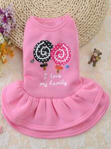 1入組狗狗卡通連衣裙 - 粉色 - 查看 2