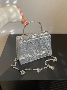 Không thấm nước Hợp thời Mini Trong sáng Chuỗi Túi hộp - Trong sáng - Xem 9