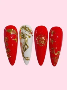 1sheet Bronzing Chinese Dragon Pattern Nail Art Sticker Nail Stickers DIY