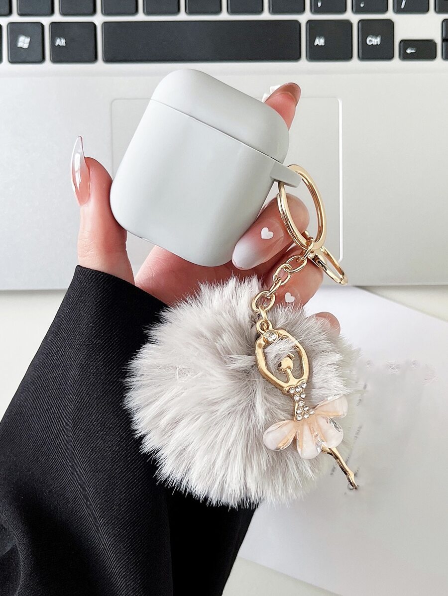 适用于 Pro 2、3 的硅胶耳机套，芭蕾舞者吊坠造型，4 款蓝牙耳机保护套 - 淺灰色 - 查看 1