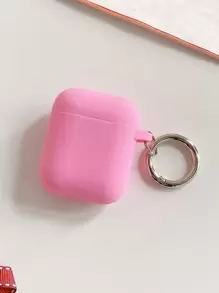 苹果粉色纯色硅胶保护壳 兼容 Airpods 兼容 Airpods1/2 AirPods Pro - 玫紅色 - 查看 4