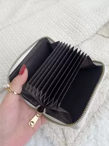 荔枝压纹拉链多卡位卡片收纳盒 轻便便携卡位 身份证 白领阶层 女性用 节日用 周年用 生日用 礼品配饰 礼品 礼物 教师用 休闲包 卡包 钱包 名片包 信用卡包 女士用 女士钱包 迷你钱包 零钱包 钱包 卡片包 - 白色 - 查看 2