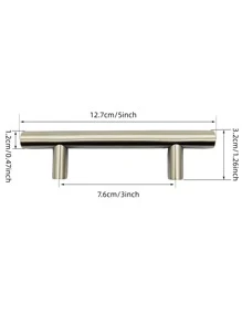 Tay nắm tủ inox (lỗ trung tâm 76mm) cho tủ quần áo và cửa tủ - Bạc - Xem 3