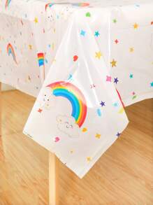 1 tấm trải bàn dùng một lần in hình cầu vồng - Nhiều màu - Xem 4