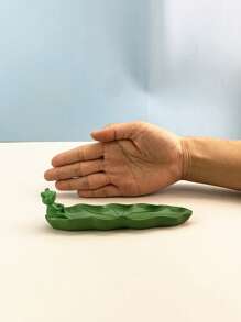 Frog Decor Lotus Leaf Design Incense Burner Holder - Green - View 9