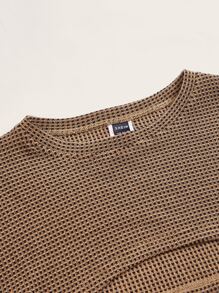 ROMWE PUNK 落肩袖超短款上衣不附吊帶上衣 - 卡其色 - 查看 4