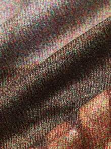 ROMWE PUNK Figure Graphic Mock Neck Bodycon Dress Without Arm Sleeves - Multicolor - View 4