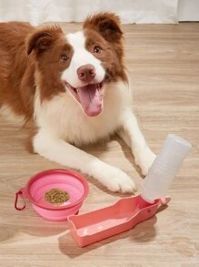 2pcs Silicone Pet Travel Bowl & Bottle Set