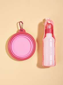 2pcs Silicone Pet Travel Bowl & Bottle Set