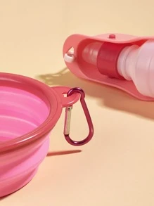 2pcs Silicone Pet Travel Bowl & Bottle Set