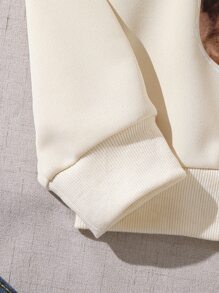 Girls Cat Print Sweatshirt - Apricot - View 5