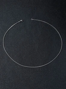 Men Minimalist Chain Necklace, For Jewelry Gift And Party - Silver - View 3