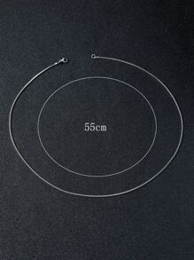 Men Minimalist Chain Necklace, For Jewelry Gift And Party - Silver - View 4