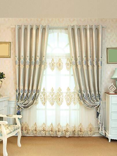 Jacquard rolpatroon Verduisteringsgordijn met één paneel