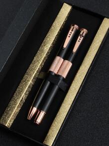 2pcs Ballpoint Pen With Storage Box - Multicolor - View 2