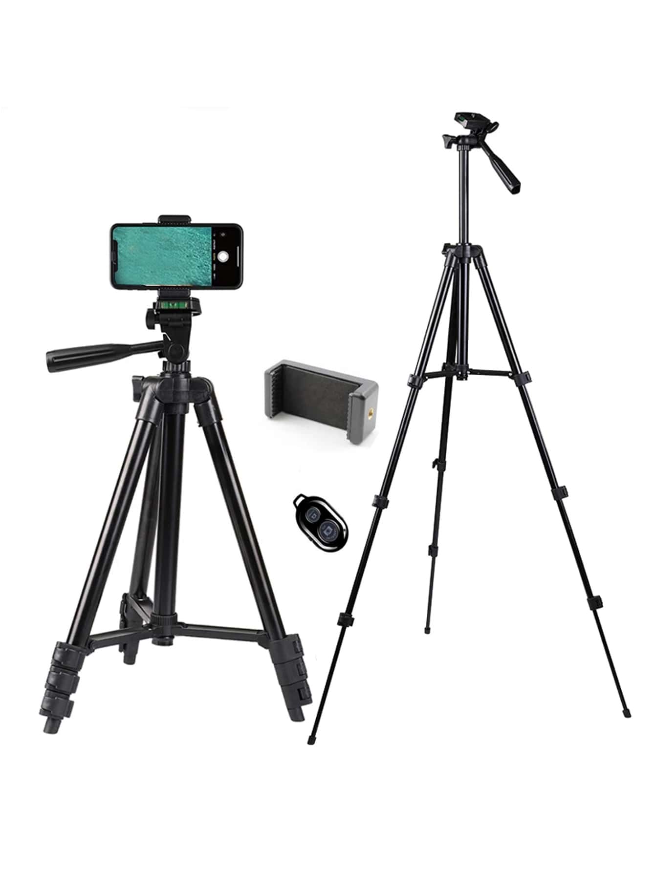 遙控落地式手機/相機三腳架，手機三腳架 - 黑色 - 查看 1