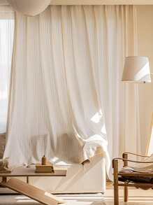 素色單片窗簾 - 米色 - 查看 1