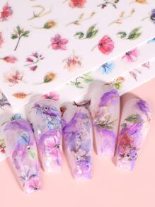 FULL BEAUTY 3 miếng dán móng tay họa tiết hoa lá - Nhiều màu - Xem 2