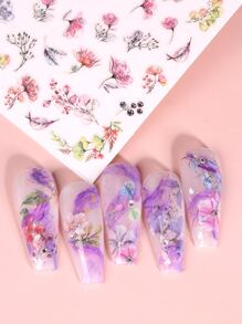 FULL BEAUTY 3 miếng dán móng tay họa tiết hoa lá - Nhiều màu - Xem 3