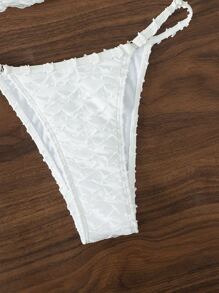 SHEIN Swim Halter Micro Triangle Summer Beach Bikini Set - White - View 7