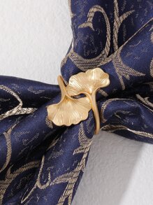 2 Cái/bộ Vòng Khăn Ăn Bằng Hợp Kim Kẽm, Vòng Giữ Khăn Ăn Sáng Tạo Trang Trí Ginkgo Biloba Cho Nhà Bếp - Vàng - Xem 4