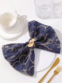 2 Cái/bộ Vòng Khăn Ăn Bằng Hợp Kim Kẽm, Vòng Giữ Khăn Ăn Sáng Tạo Trang Trí Ginkgo Biloba Cho Nhà Bếp - Vàng - Xem 6