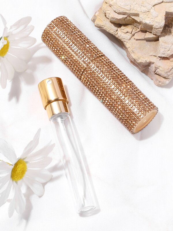 1Pc 10ml Travel Rhinestone Decor Perfume Atomizer Refillable Mini