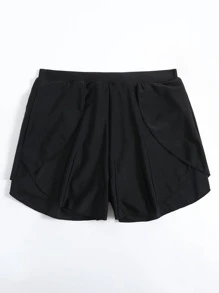 SHEIN Swim Summer Beach Plain Bikini Bottom - Black - View 6