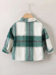 Toddler Boys Plaid Print Shirt Without Tee - Green - View 2