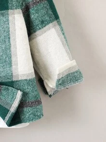 Toddler Boys Plaid Print Shirt Without Tee - Green - View 5