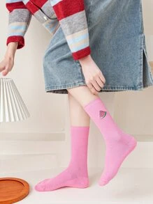 Hamburger Pattern Socks - Watermelon Pink - View 2