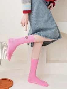 Hamburger Pattern Socks - Watermelon Pink - View 4