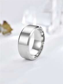 Fashionable and Popular Men Minimalist Ring Stainless Steel for Jewelry Gift and for a Stylish Look - Perak - View 2