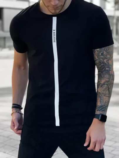 Homme T-shirt à lettres