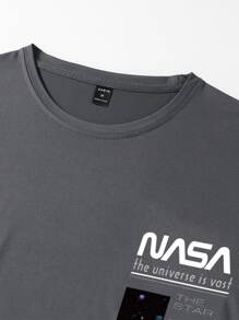 Manfinity Hypemode Men Slogan Graphic Tee - Dark Grey - View 4