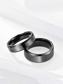 2 chiếc nhẫn đôi tối giản - màu đen - Xem 1