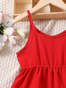 小女童褶邊吊帶洋裝