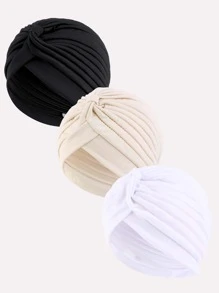 3 件套女士头带、帽子、头巾帽 - 彩色 - 查看 6