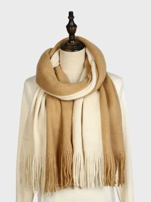 Two Tone Fringe Hem Scarf - Multicolor - View 1
