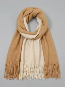Two Tone Fringe Hem Scarf - Multicolor - View 2