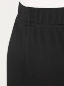 SHEIN BAE Cut Out Knot Side Flare Leg Trousers - Black - View 7