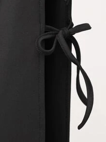 SHEIN BAE Cut Out Knot Side Flare Leg Trousers - Black - View 8