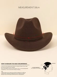 Sombrero de Fedora de hombre, sombrero de vaquero - Café integral - Ver 3