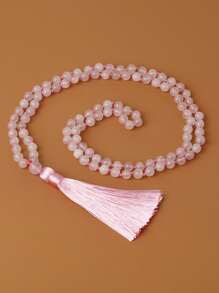 1 vòng cổ tua rua thời trang đính cườm quyến rũ cho phụ nữ để trang trí hàng ngày - Hồng - Xem 3