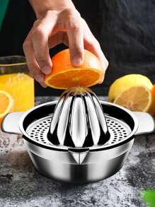 1pc Stainless Steel Hand Juicer - Silver - View 1