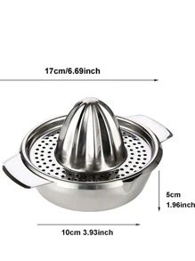 1pc Stainless Steel Hand Juicer - Silver - View 2