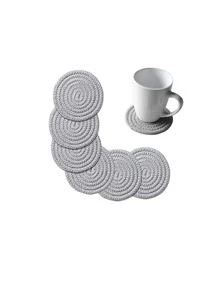 1入組圓形防滑杯墊 - 灰色 - 查看 1